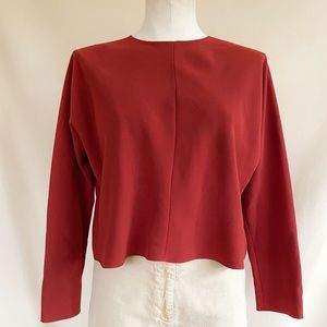 Rust Cropped Long Sleeve Top